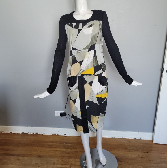 Helmut Lang Printed Dress, VGUC, Size L - Picture 2 of 8